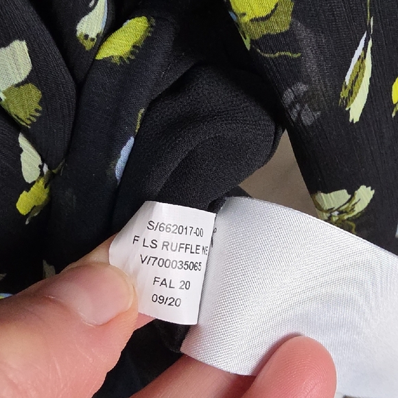 Banana Republic β Sheer Floral Ruffle-Neck Blouse - Small - Picture 8 of 11